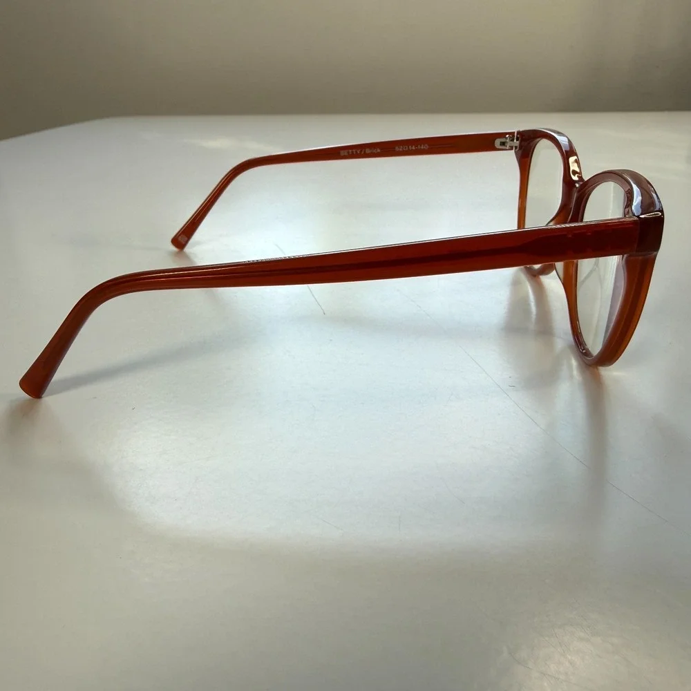 MUSE x Hilary Duff Betty Cat-Eye Eyeglasses Frames Only Womens‎ Brick 52-14-140